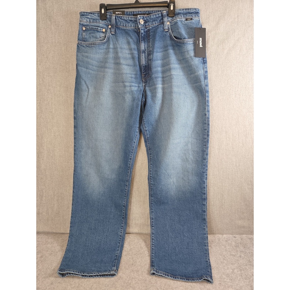 MAVI Marcel 36x32 Loose Straight Baggy Denim Jeans Classic All Blue Stretch NEW